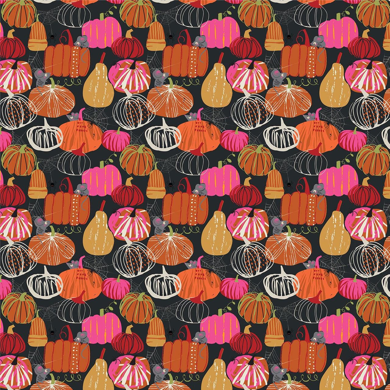 Pumpkin Patch Hocus Pocus Helen Black Thread & Ink Fabric Fetish