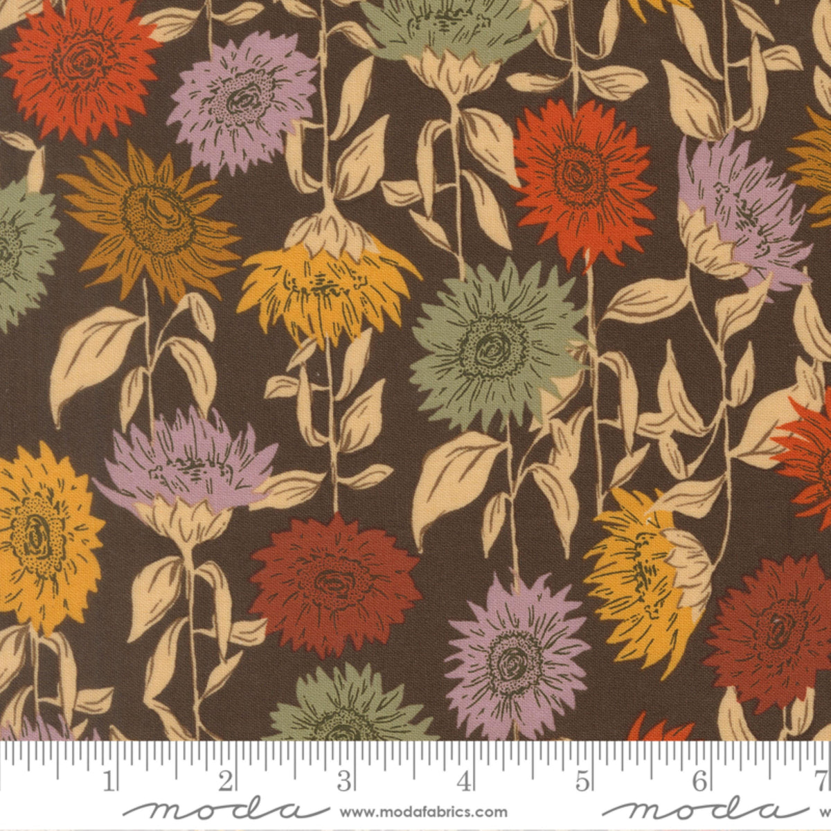 Sunflower Field Coffee Windfall Fancy That Design House Moda Fabric Fetish