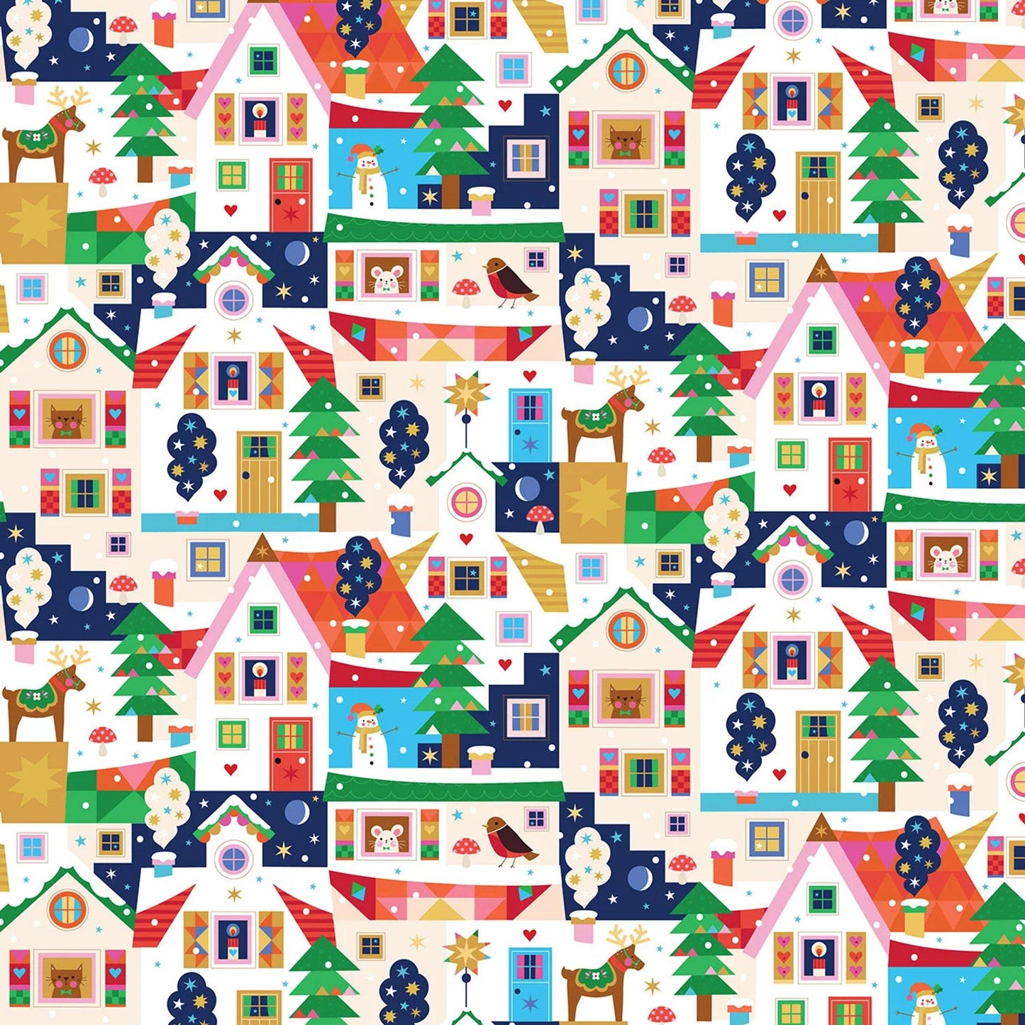 Christmas Eve Home for Christmas Fizzy Pop Prints Thread & Ink Fabric Fetish