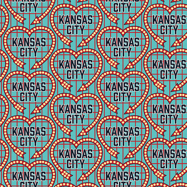 Kansas City Neon - KC Soccer - Paintbrush Studio Fabric 100% Quilters Cotton