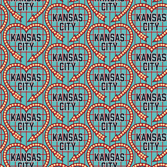 Kansas City Neon - KC Soccer - Paintbrush Studio Fabric 100% Quilters Cotton