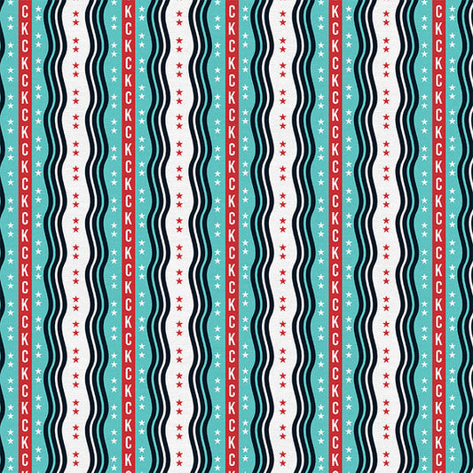 Jersey Stripe - KC Soccer - Paintbrush Studio Fabric 100% Quilters Cotton