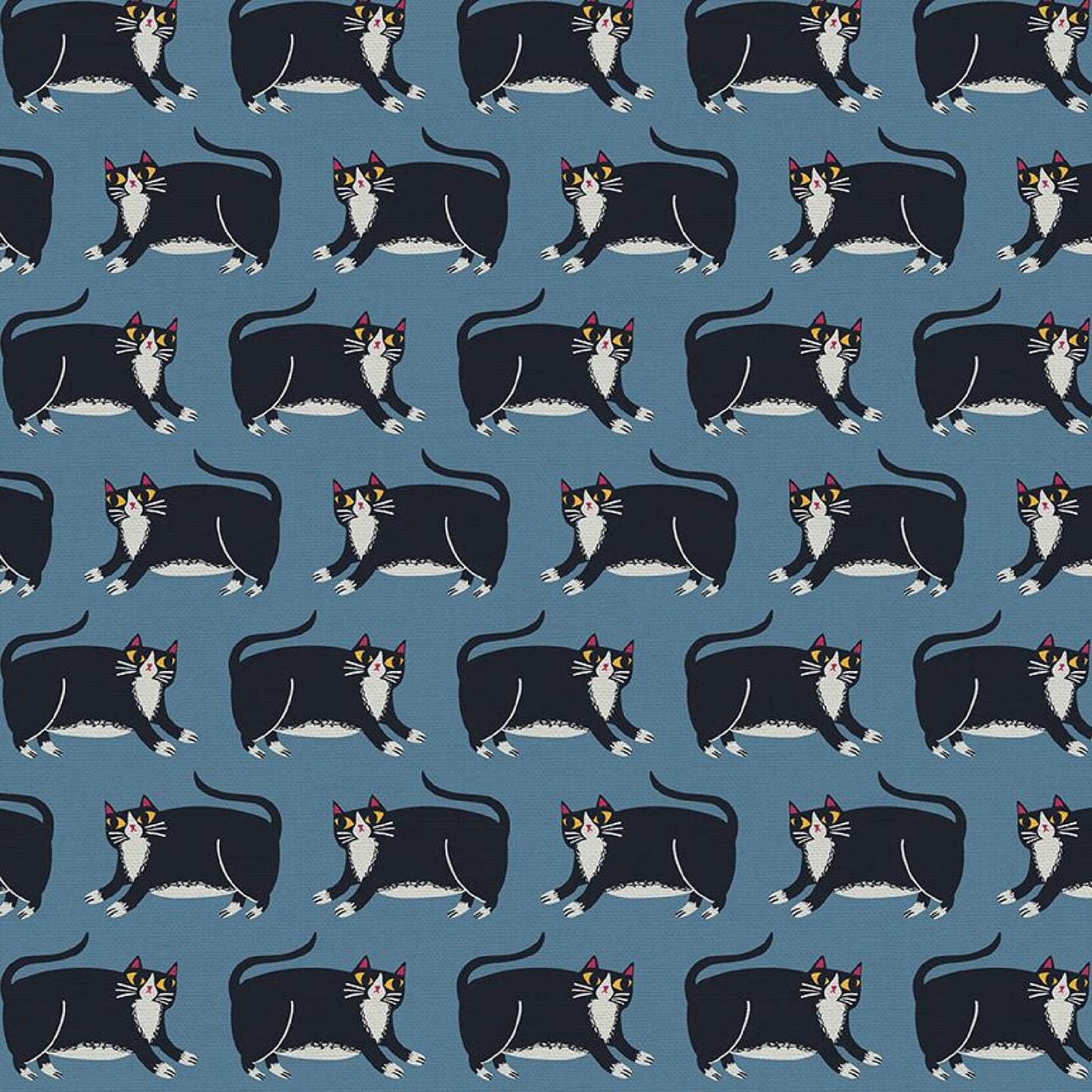 paintbrush studio fabric allison cole cats meow cat stripe blue quilters cotton Fabric Fetish