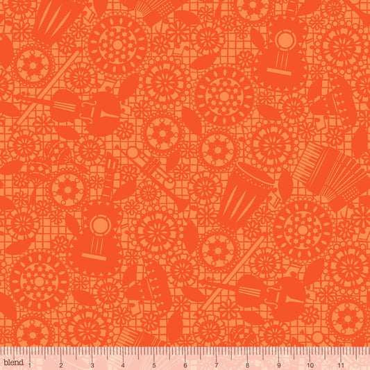 blend fabrics fiesta mariachi orange Fabric Fetish
