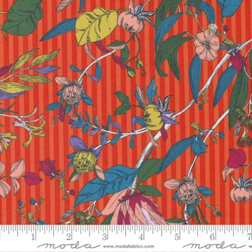 moda fabric jen kingwell the lookout floral stripe mango Fabric Fetish