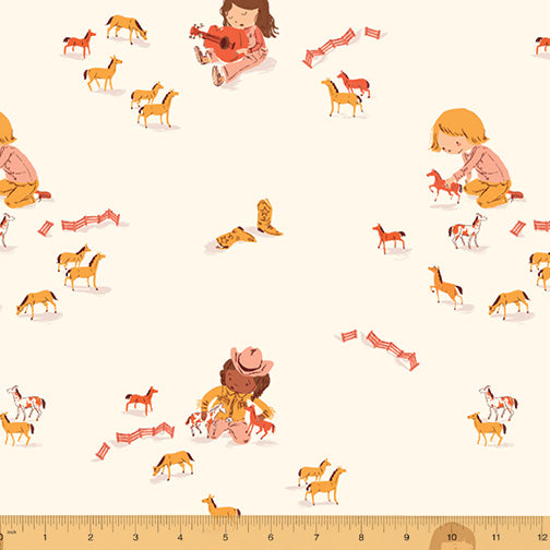windham fabrics far far away 3 heather ross playing horses cream quilters cotton 52753 5 Fabric Fetish