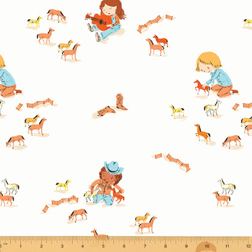 windham fabrics far far away 3 heather ross play horses ivory quilters cotton 52753 7 Fabric Fetish