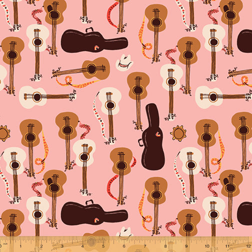 windham fabrics far far away 3 heather ross guitars pink quilters cotton 52754 1 Fabric Fetish