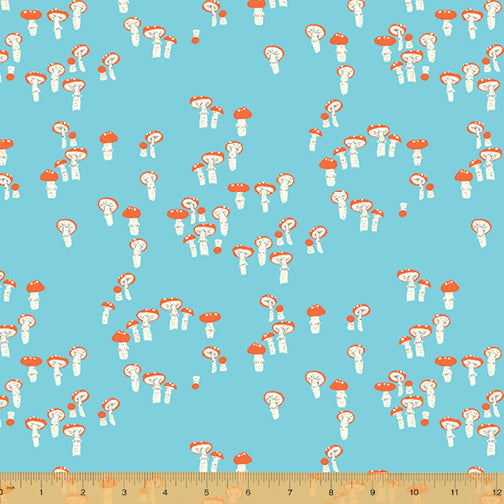 windham fabrics far far away 3 heather ross mushrooms blue quilters cotton 52756 10 Fabric Fetish