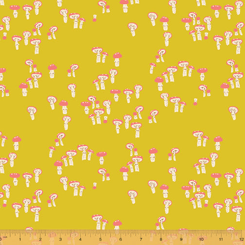 windham fabrics far far away 3 heather ross mushrooms grean quilters cotton 52756 9 Fabric Fetish
