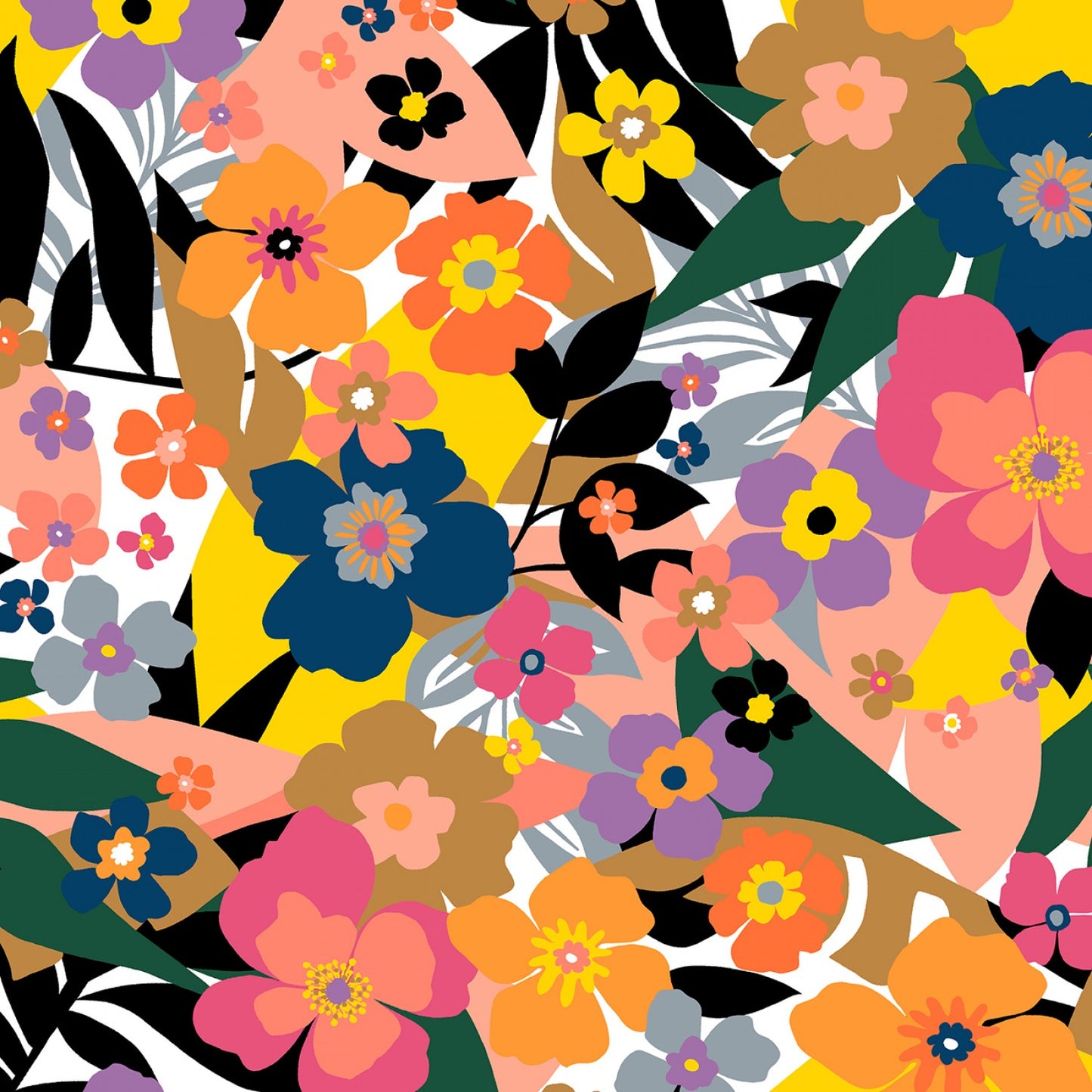Windham Fabrics - Blossom - Bold Floral Multi - Whistler Studios - 100% Quilters Cotton