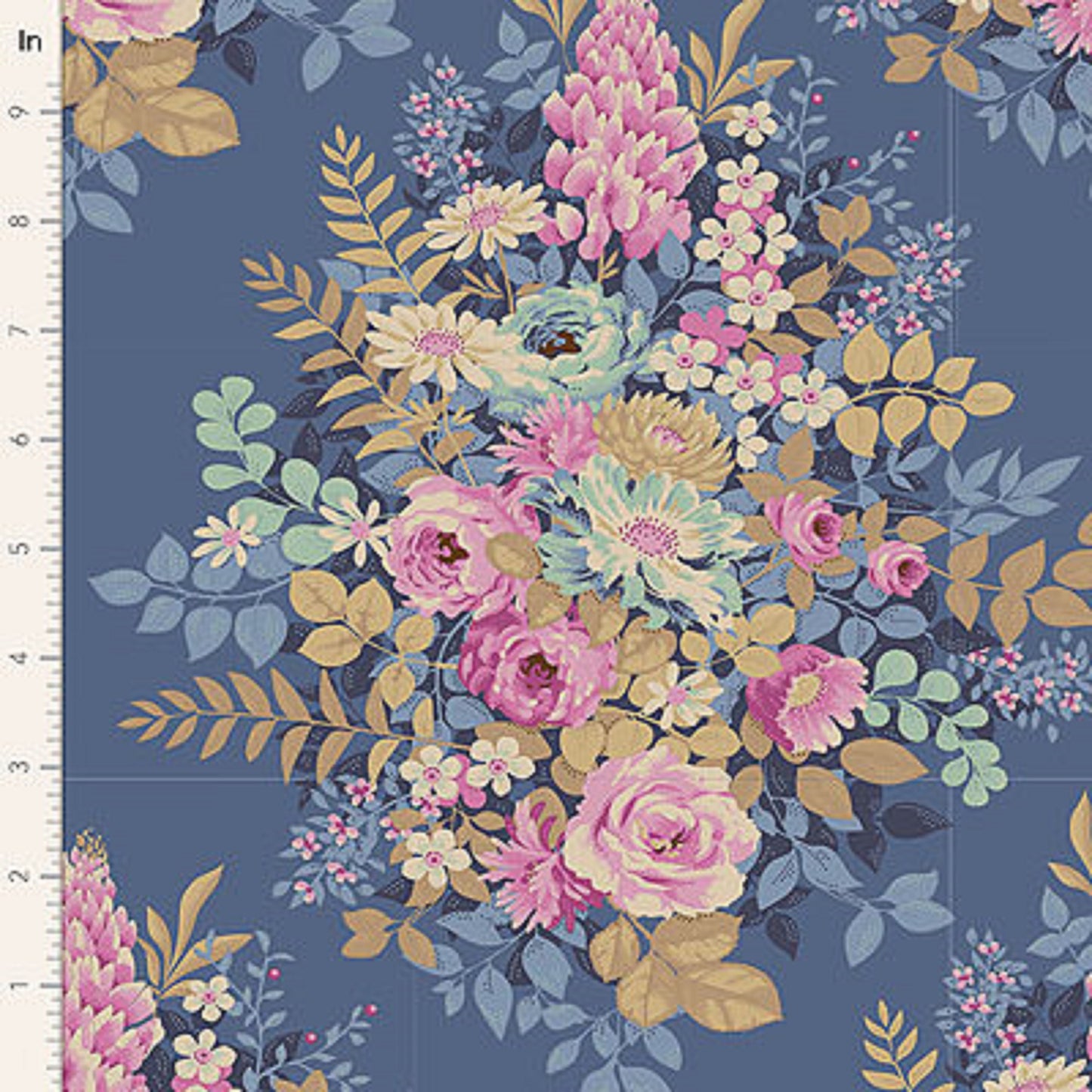 tilda fabrics chic escape whimsyflower blue Fabric Fetish