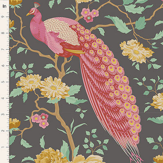 tilda fabrics chic escape peacock tree grey Fabric Fetish