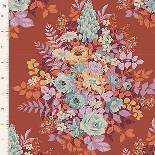 tilda fabrics chic escape whimsyflower rust Fabric Fetish