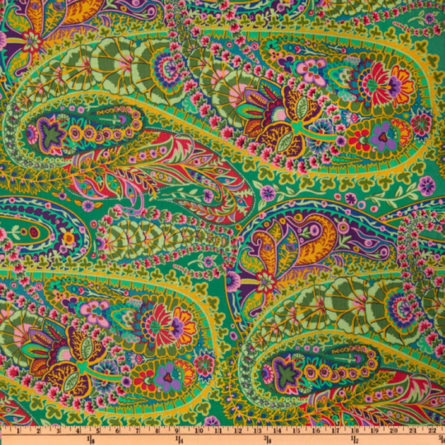 freespirit kaffe fassett jungle paisley green Fabric Fetish