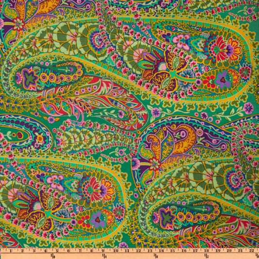 freespirit kaffe fassett jungle paisley green Fabric Fetish