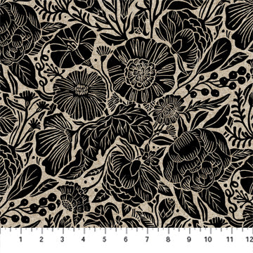 Figo Fabrics - In the Dawn - Elise Young - Large Flowers