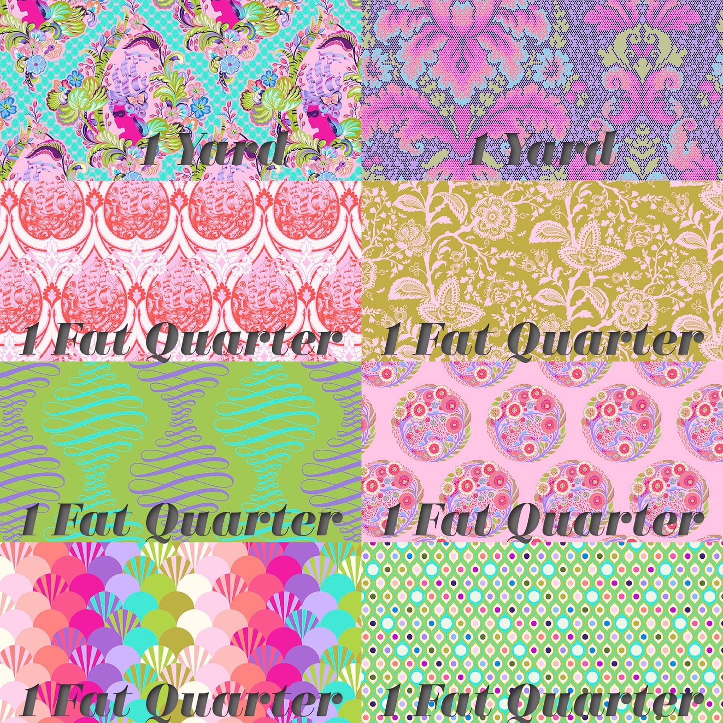 freespirit fabrics tula pink parisville deja vu fat stack bundle 8pcs Fabric Fetish