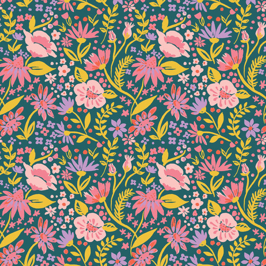 monaluna organic fabric magical creatures forest flowers Fabric Fetish