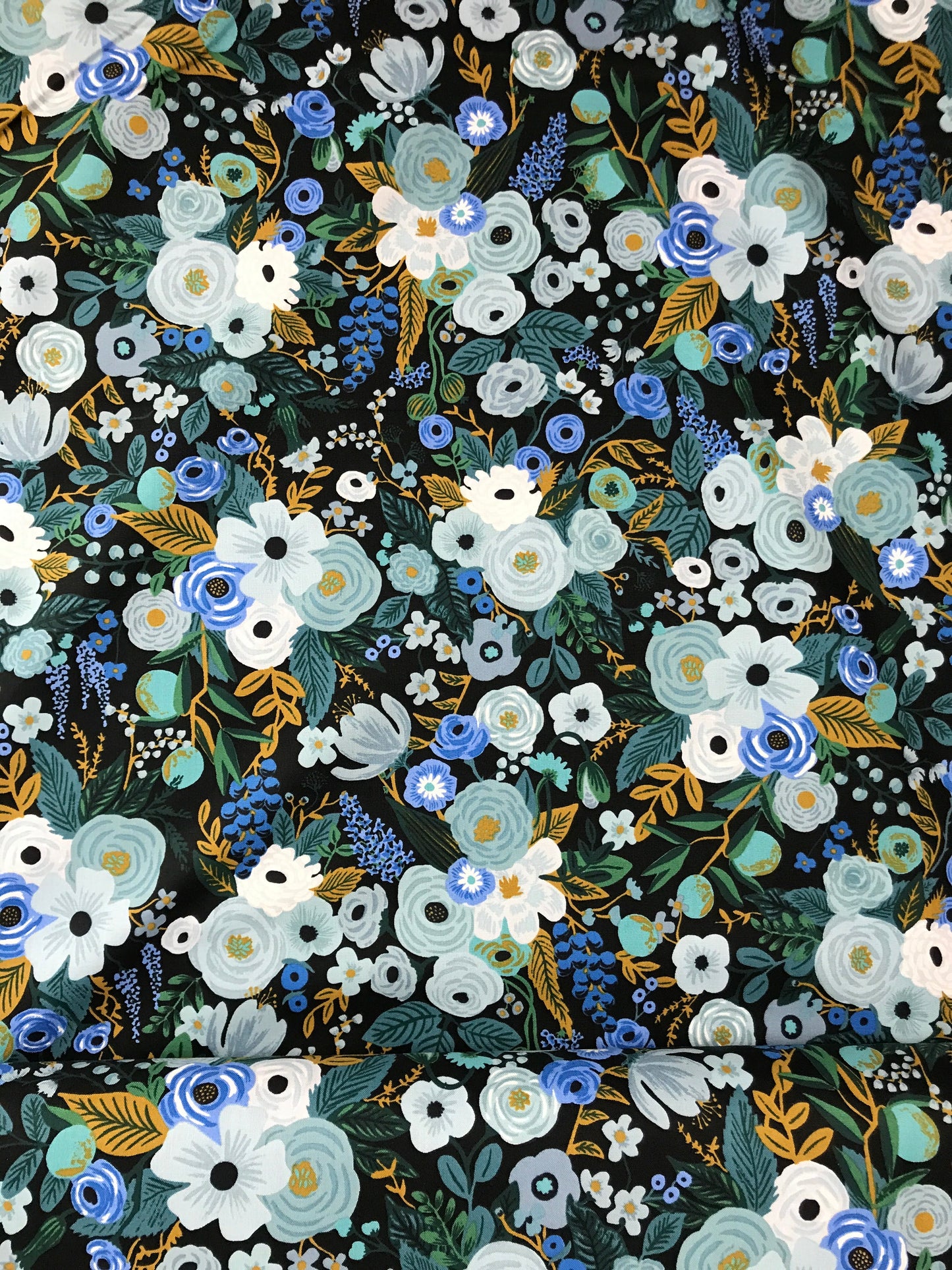 rifle paper co cotton steel garden party garden party rlue Fabric Fetish