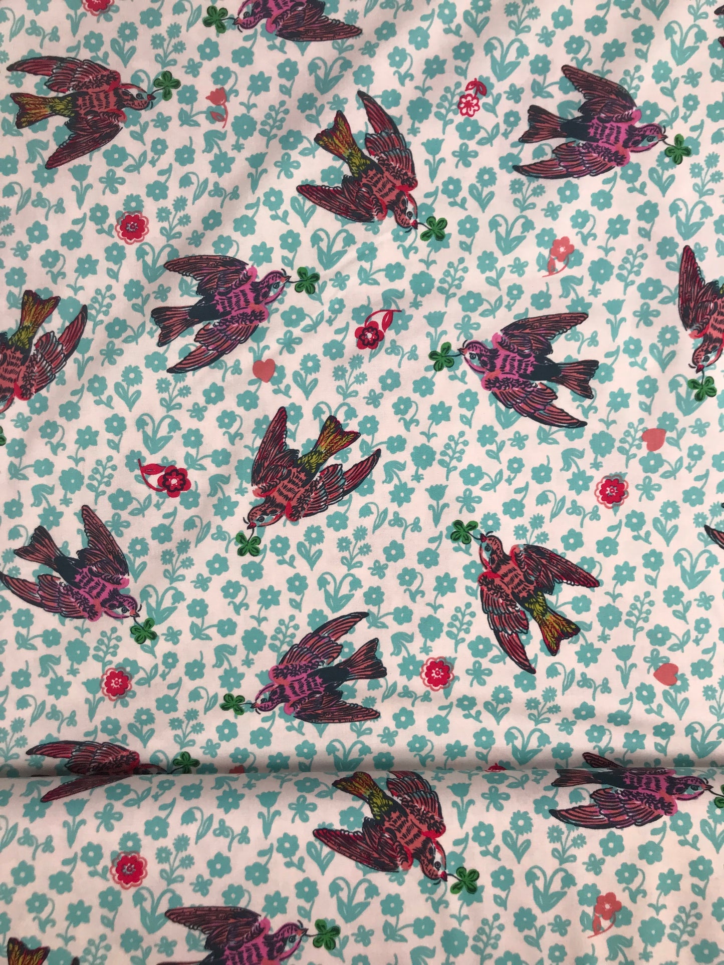 freespirit fabric nathalie lete anna maria horner conservatory woodland walk the swallows rose Fabric Fetish