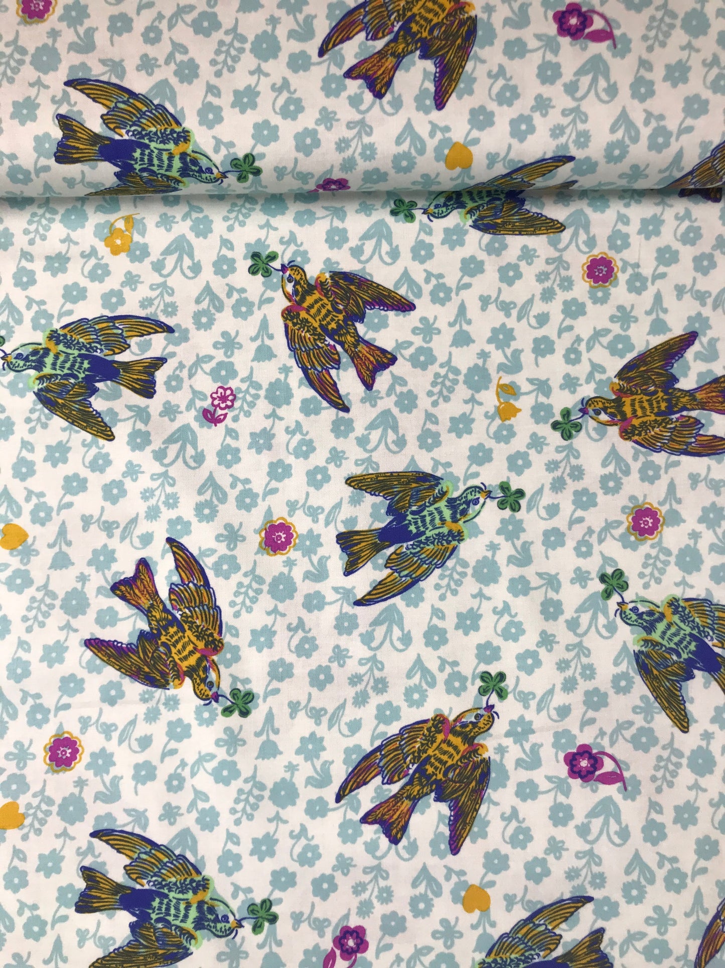 freespirit fabric nathalie lete anna maria horner conservatory woodland walk the swallows azure Fabric Fetish