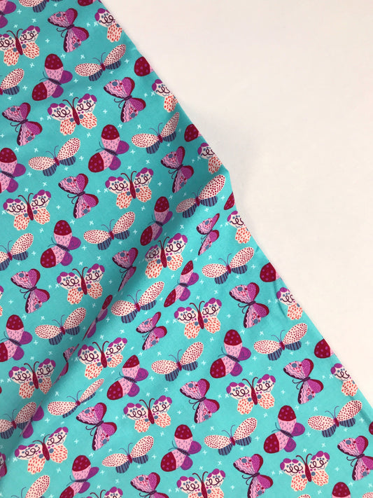 freespirit monika forsberg homeward flitting friends mini aqua Fabric Fetish