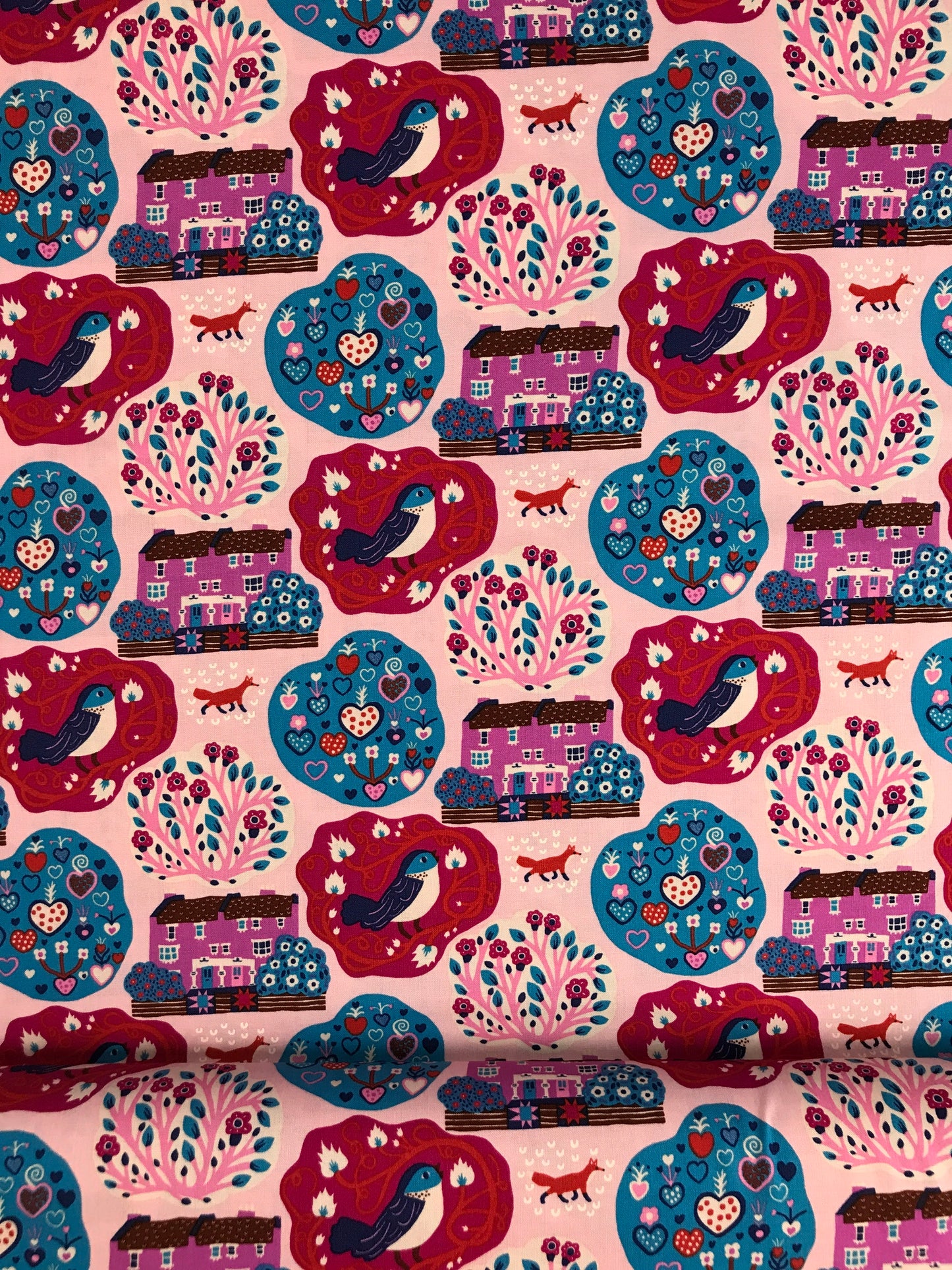 freespirit monika forsberg homeward my block mini pink Fabric Fetish