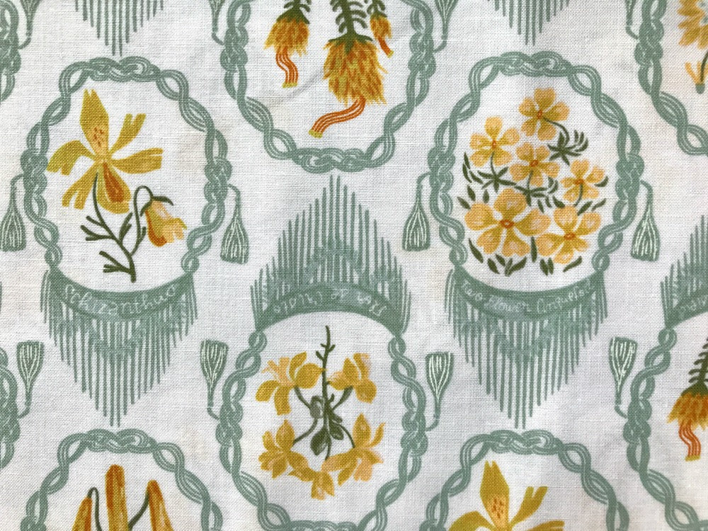dear stella llama lands andes flowers white Fabric Fetish