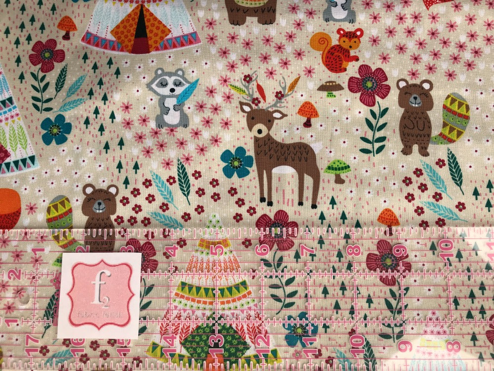 timeless treasures dream away forest animals latte Fabric Fetish