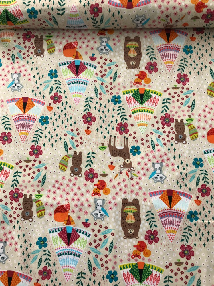 timeless treasures dream away forest animals latte Fabric Fetish