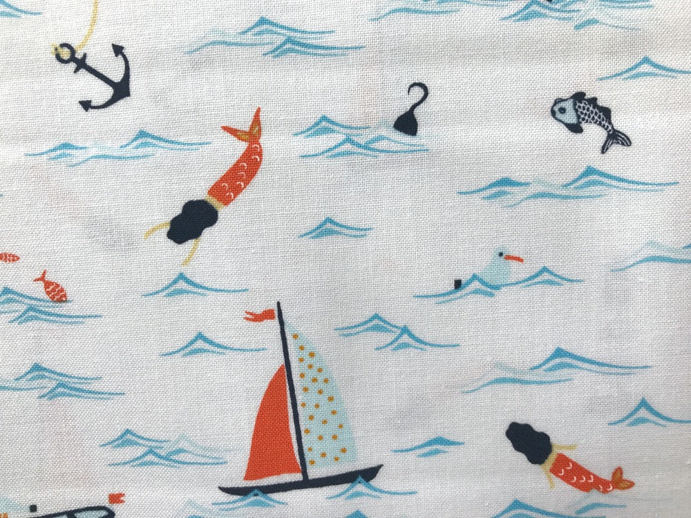 dear stella dont give a ship nautical sailboats white Fabric Fetish