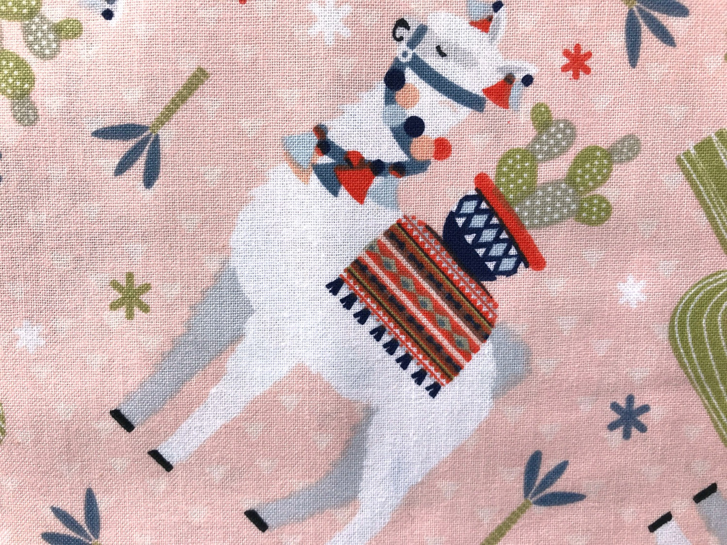quilters palette llama llama peach tossed llama Fabric Fetish