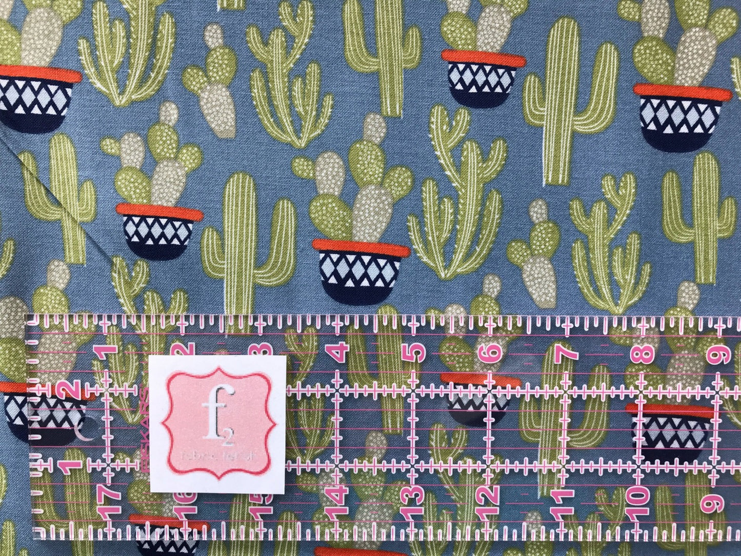 quilters palette llama llama blue cactus Fabric Fetish