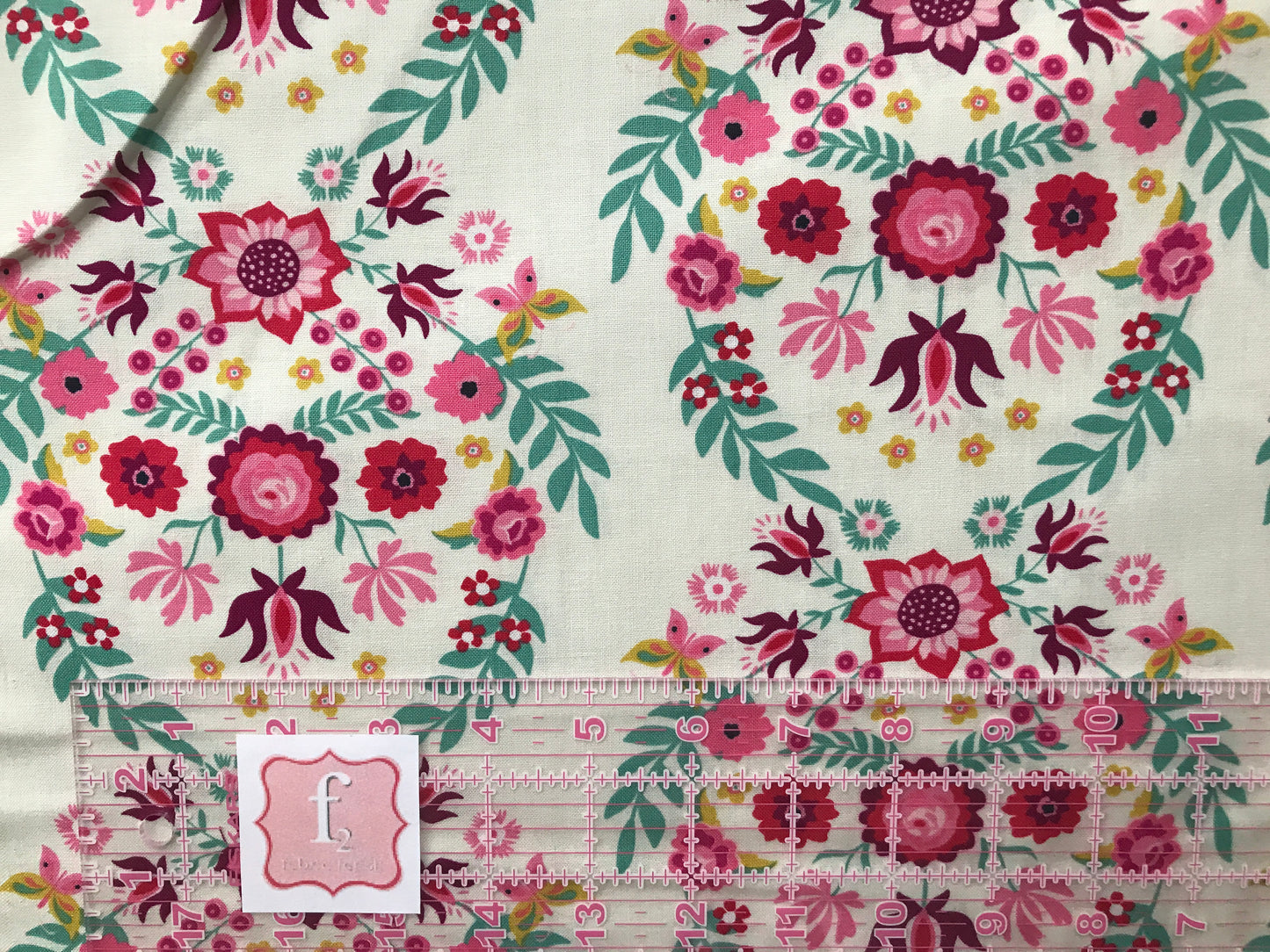 moda rosa floral eggshell Fabric Fetish