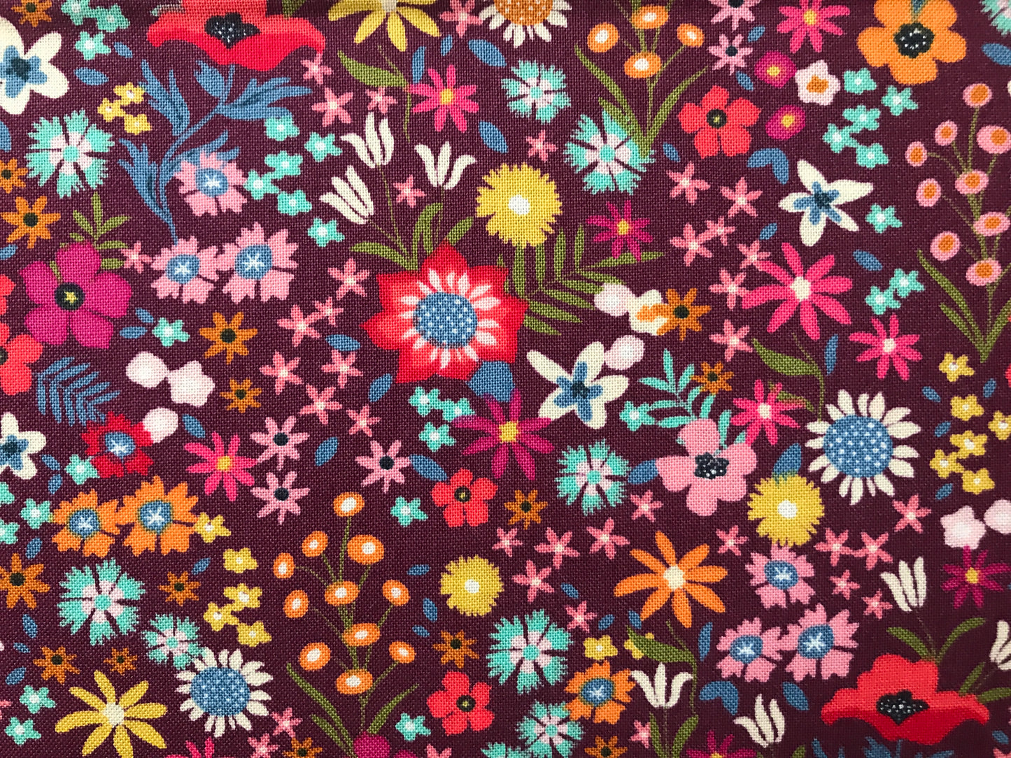 moda rosa flower patch eggplant Fabric Fetish