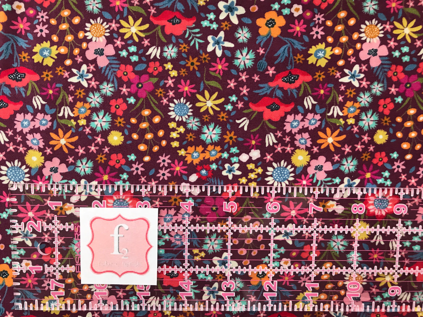 moda rosa flower patch eggplant Fabric Fetish