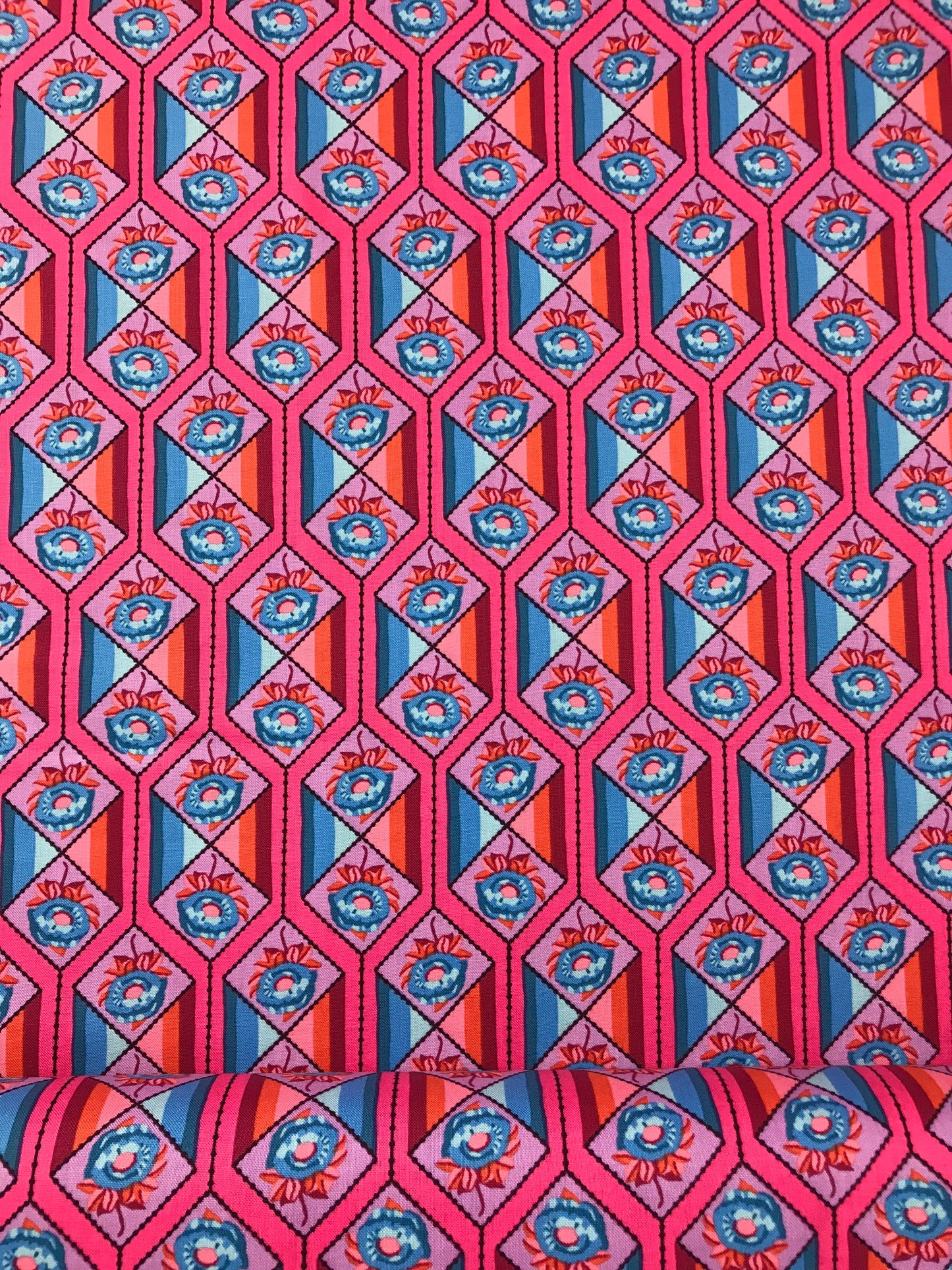 freespirit fabric anna maria horner bright eyes facets coral Fabric Fetish