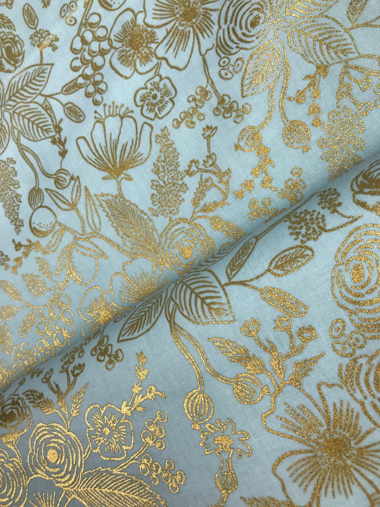 rifle paper co cotton steel holiday classics colette mint gold metallic Fabric Fetish