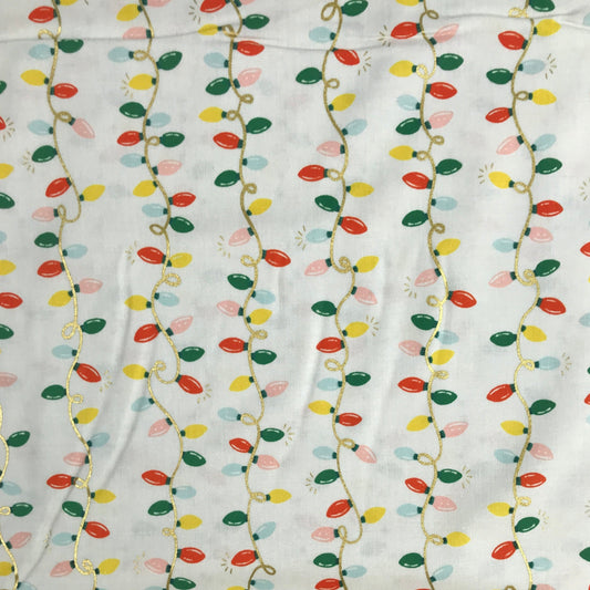 Rifle Paper Co Holiday Classics Holiday Lights Cream Gold Metallic Fabric Fetish