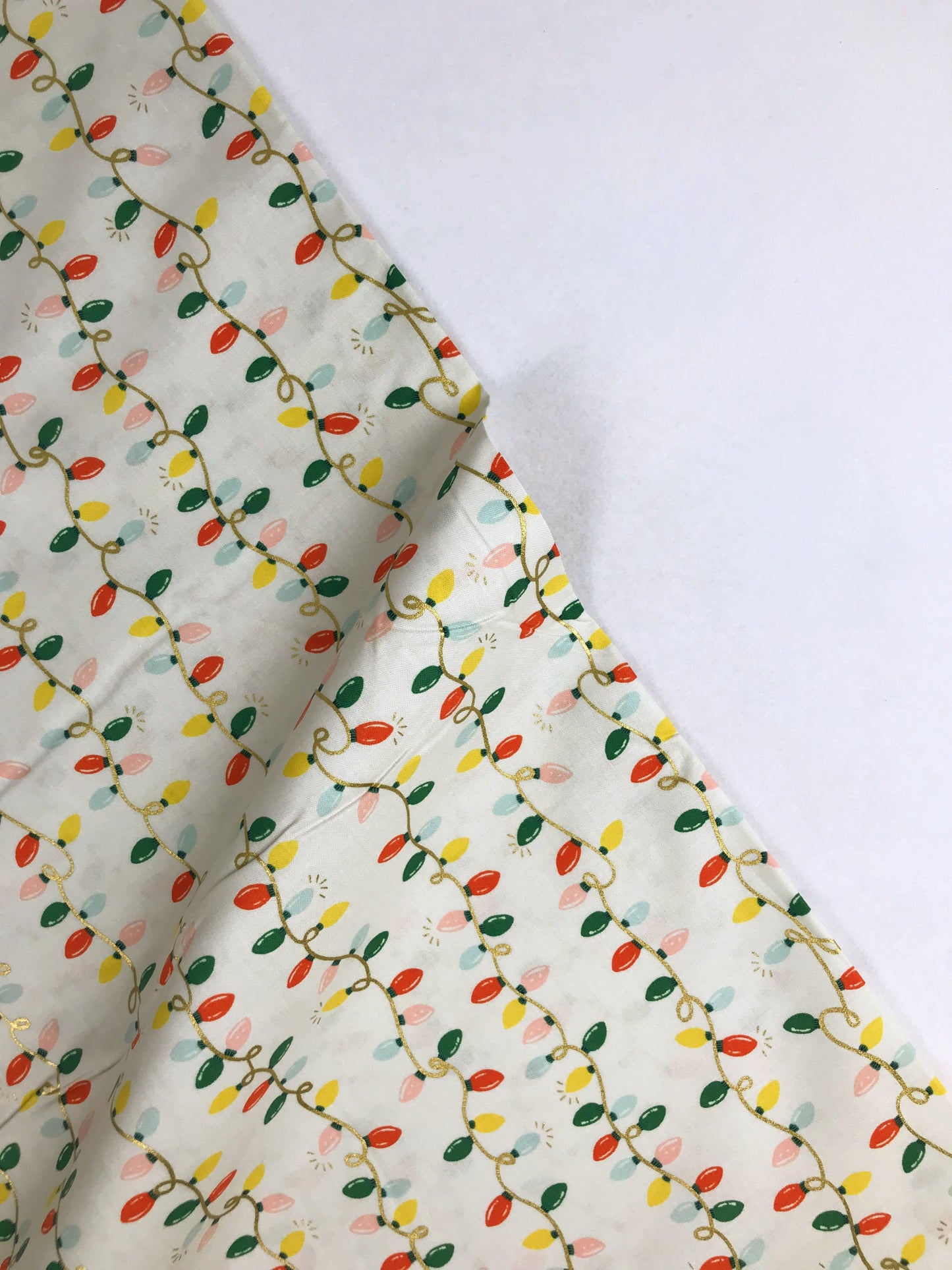 rifle paper co cotton steel holiday classics holiday lights cream gold metallic Fabric Fetish