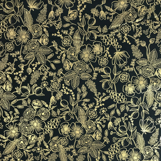 Rifle Paper Co Holiday Classics Colette Evergreen Gold Metallic Fabric Fetish