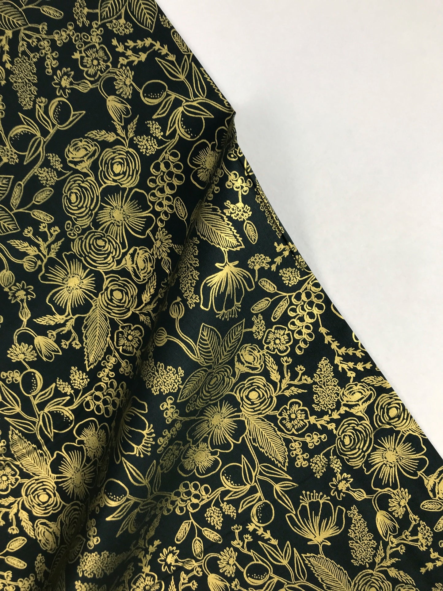 rifle paper co cotton steel holiday classics colette evergreen gold metallic Fabric Fetish