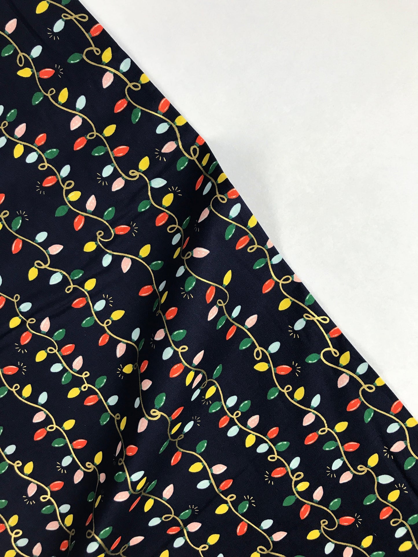 rifle paper co cotton steel holiday classics holiday lights navy gold metallic Fabric Fetish