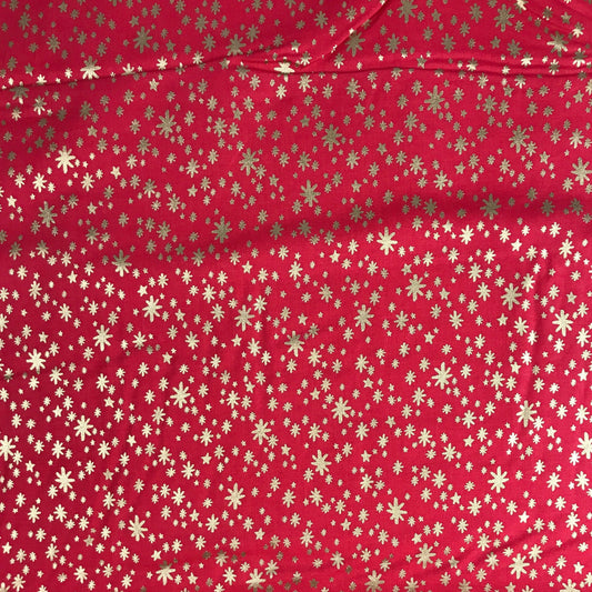 Rifle Paper Co Holiday Classics RP607-RE2M Starry Night Red Gold Metallic Fabric Fetish