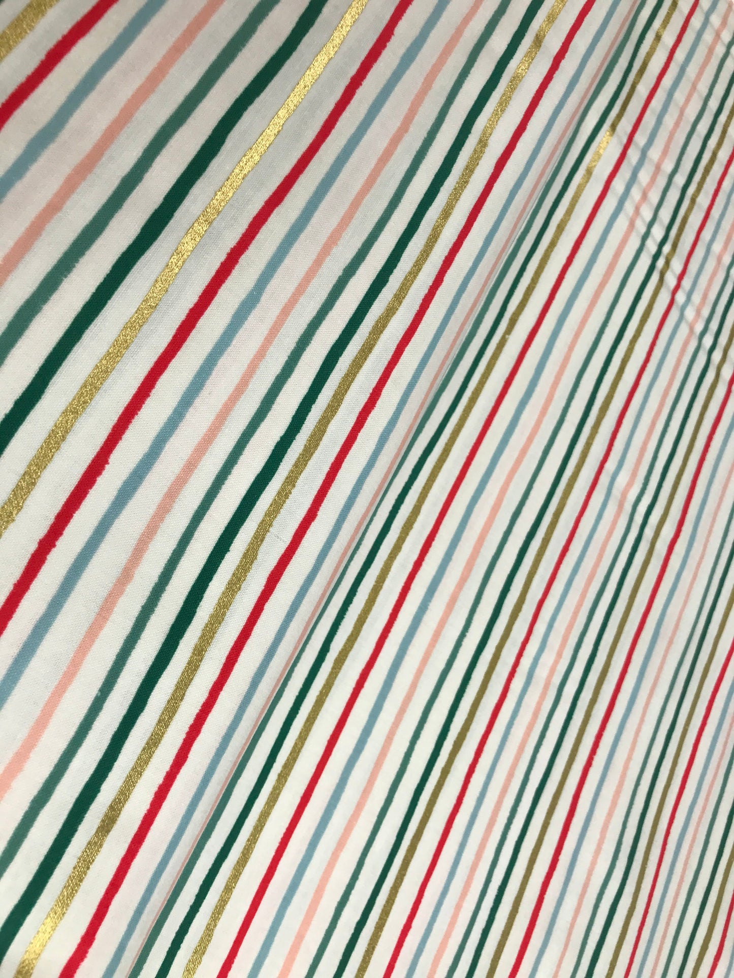 rifle paper co cotton steel holiday classics festive stripe multi gold metallic Fabric Fetish