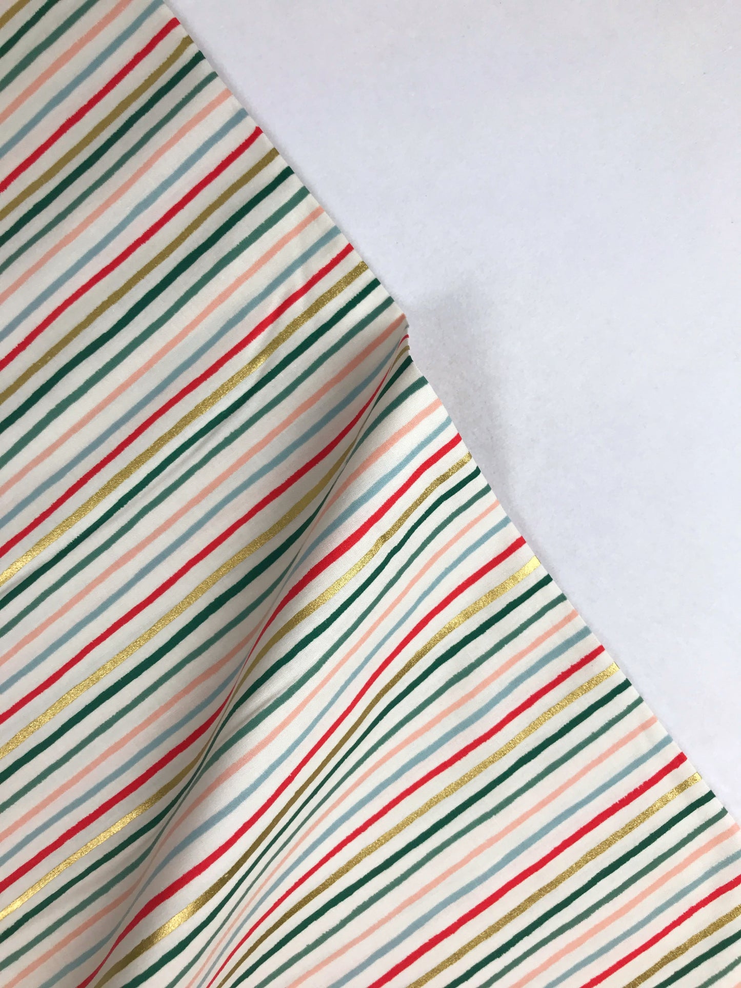 rifle paper co cotton steel holiday classics festive stripe multi gold metallic Fabric Fetish