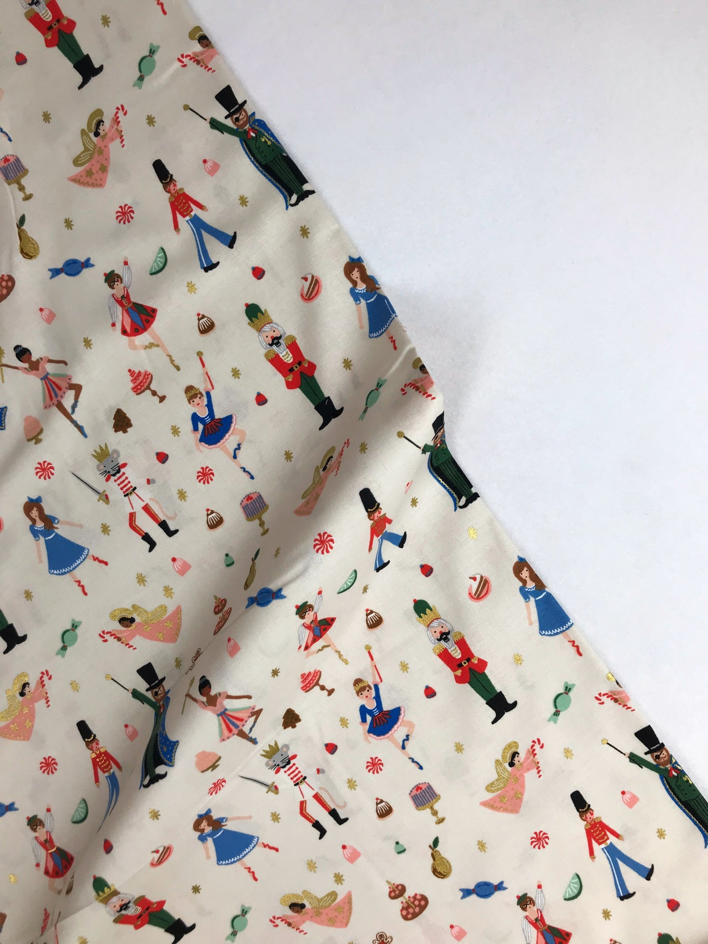 rifle paper co cotton steel holiday classics land of sweets cream gold metallic Fabric Fetish