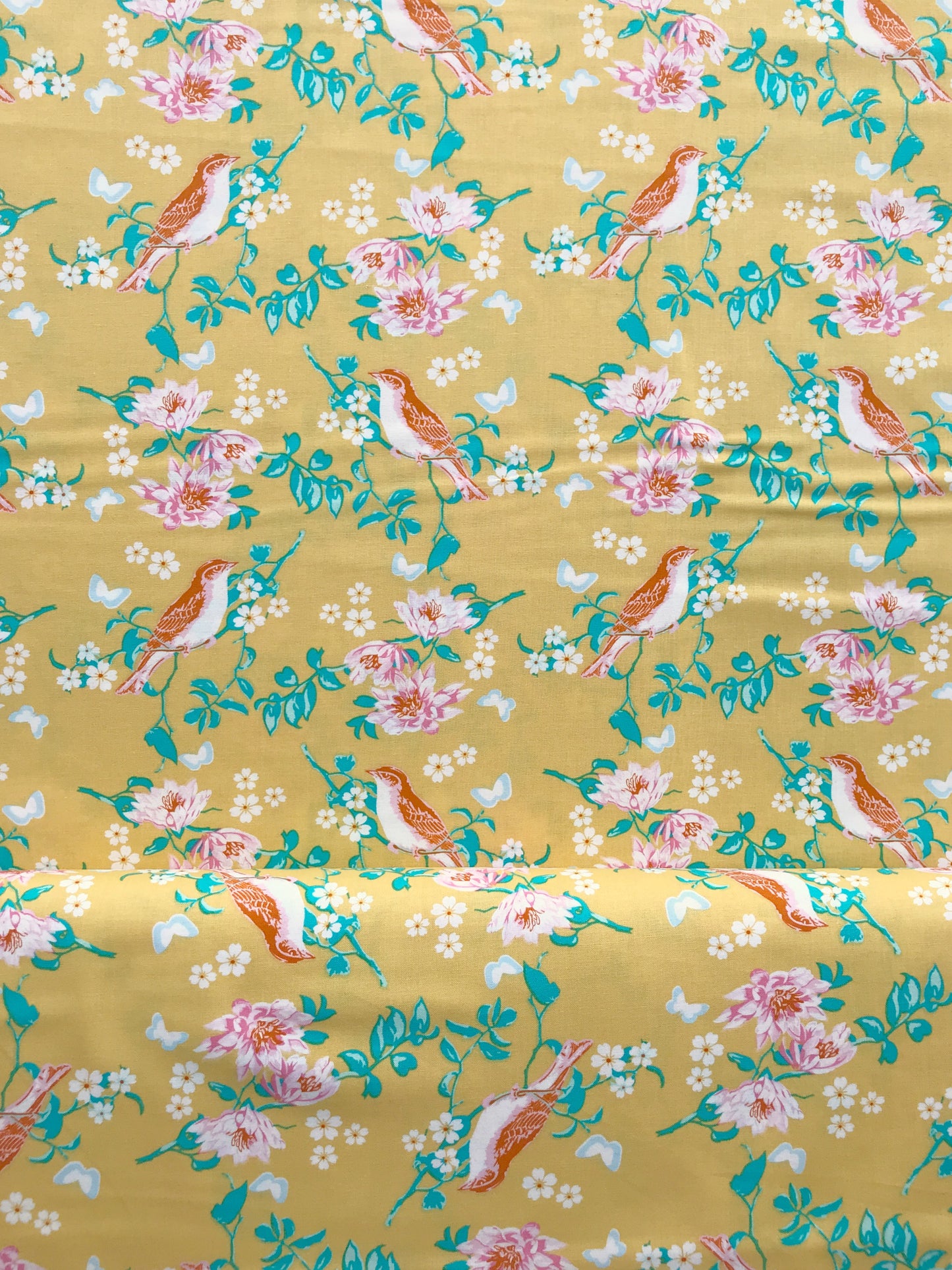 freespirit fabrics songbird darling meadow mustard Fabric Fetish