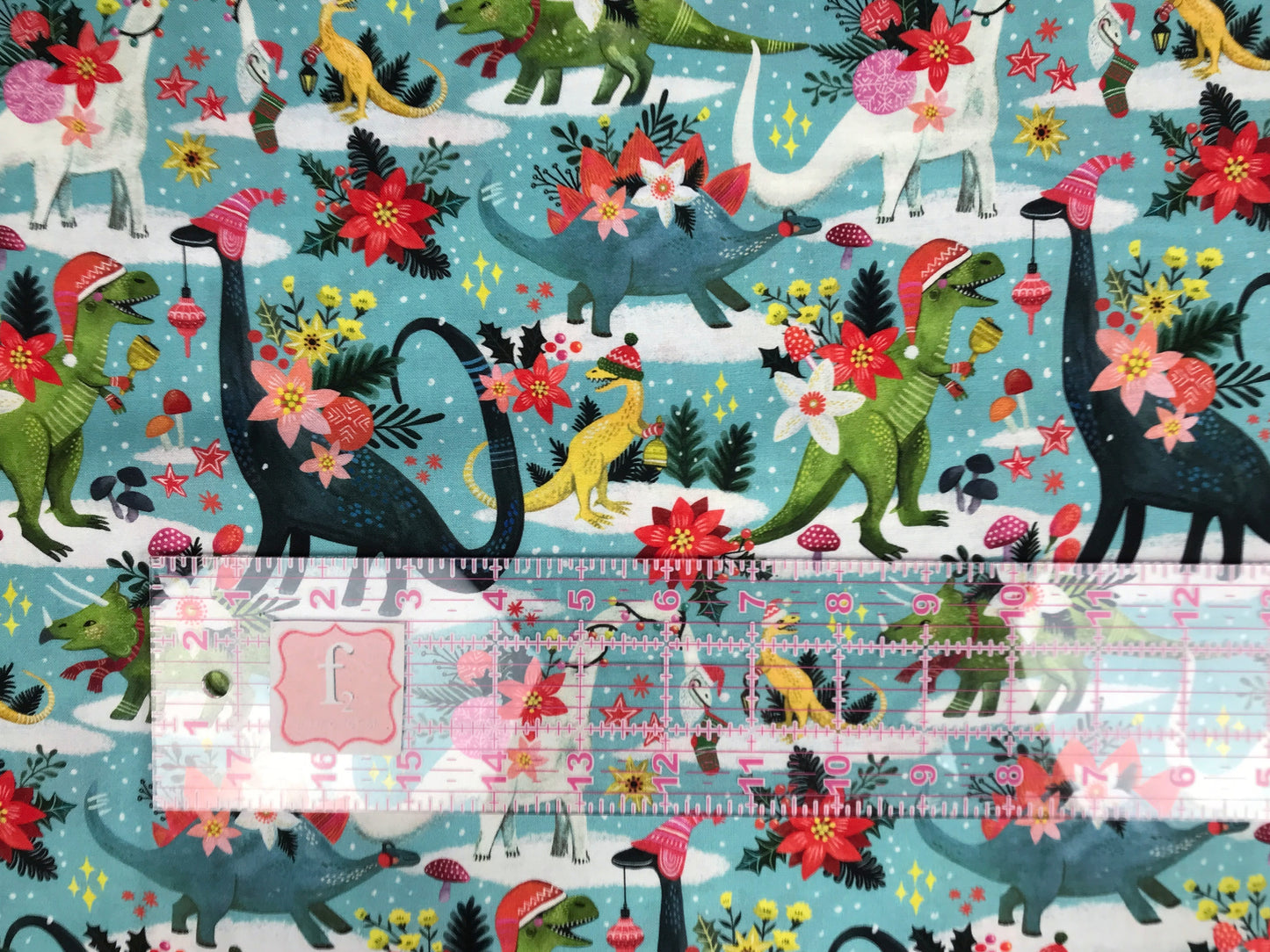 dear stella fabric rebel without a claus miriam bos rawring holidays multi Fabric Fetish